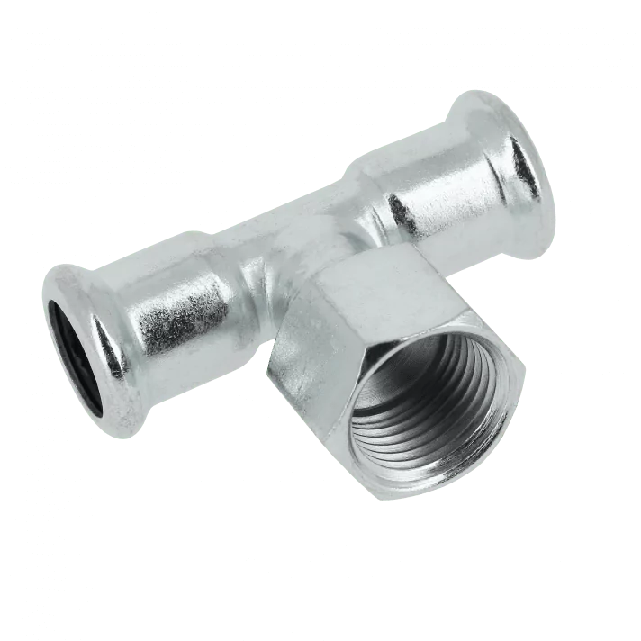 Bonfix Staalverzinkt Press x Binnendraad x Knel T-koppeling (CV) | 28 x 3/4 x 28