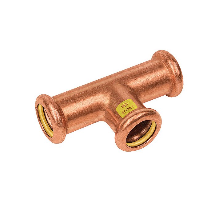 Bonfix Roodkoper Press T-koppeling verlopend (gas) | 35 x 28 x 35