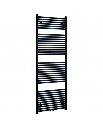 500x1200 - 673 Watt | Handdoekradiator Zwart Zij- & Middenaansluiting